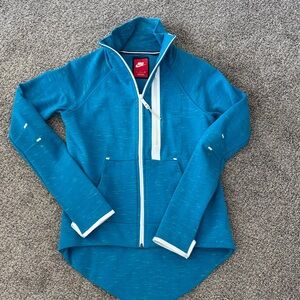 Nike Women's Teal Zip Front Utility Jacket with White Trim